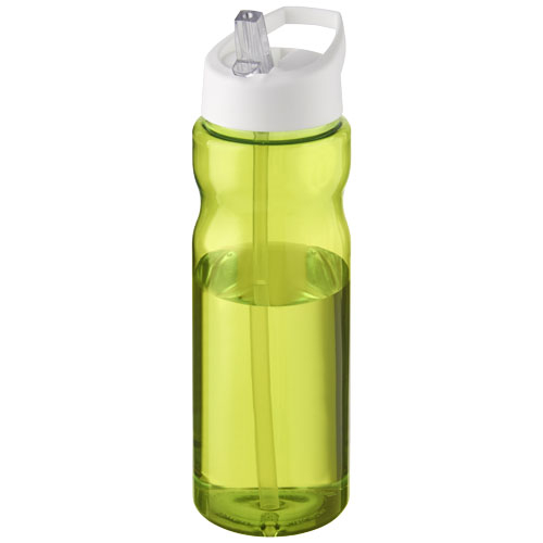 Bouteille de sport à couvercle 650ml personnalisée H2O Active® Base Citron vert et Blanc